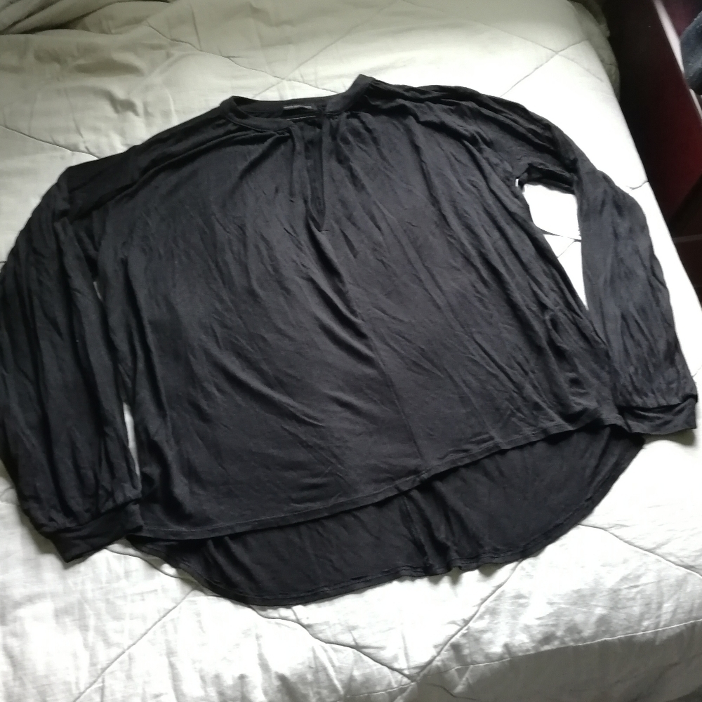 URBAN OUTFITTERS Black Tunic V-neck front Peasant oversized Small NWT - Picture 4 of 11
